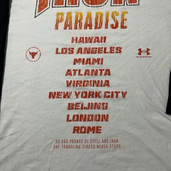 Under Armour Project Rock Shirt Mens L Raglan Baseball Iron Paradise 3/4 Sleeve - Picture 10 of 12